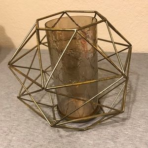 Geometric Gold Candle Holder